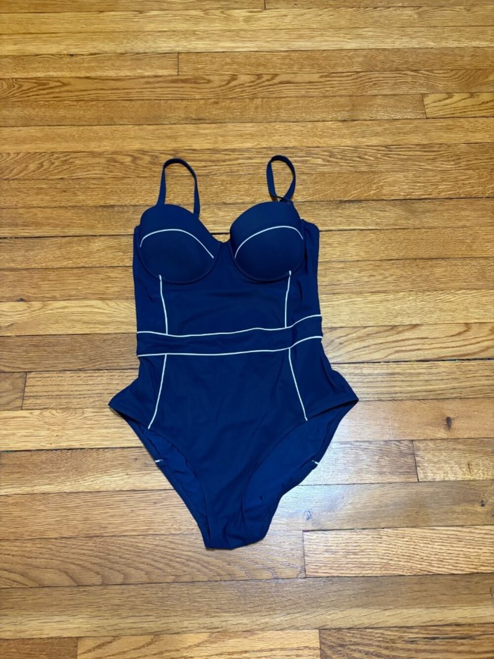 Tory Burch Women’s One Piece Swimsuit Size Small Navy Blue Underwire Stretch